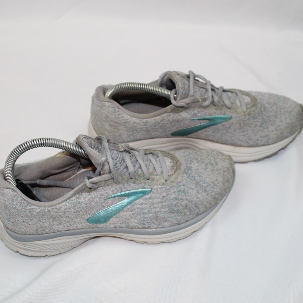 Brooks Womens Anthem Gray Blue Running Shoes Sneakers Size 8.5